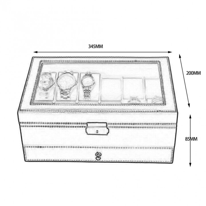 12 Grids Slots Watches Display Storage Box Case PU Leather Double Layers