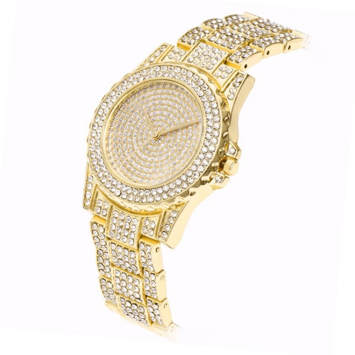 Luxury Design Full of Shiny Rhinestone Quartz Movement Wrist Watches Woman