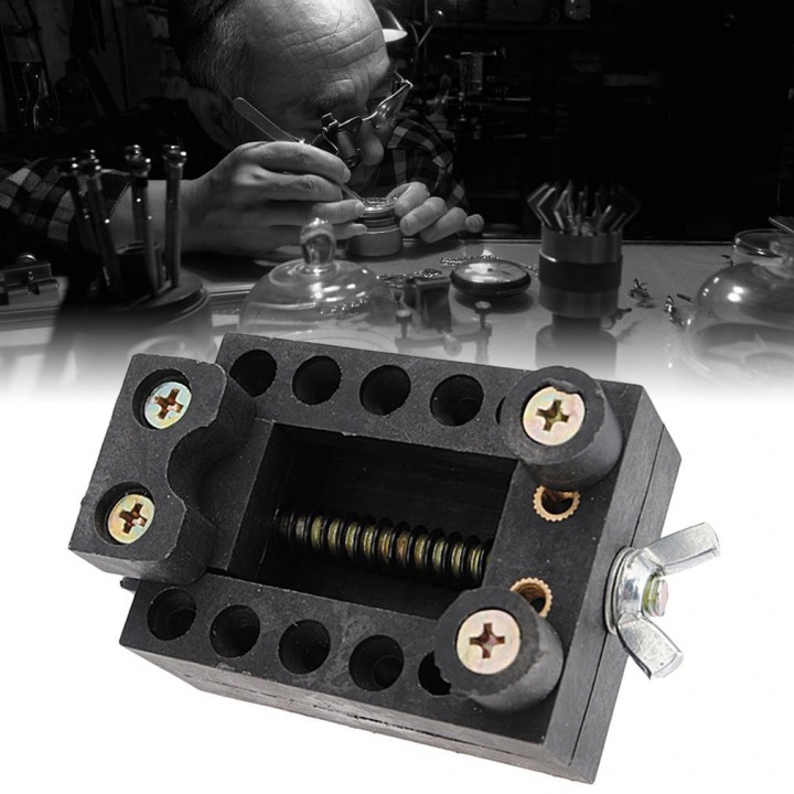 Portable Black Watch Back Case Holder Anti-scratch Watch Repairing Base