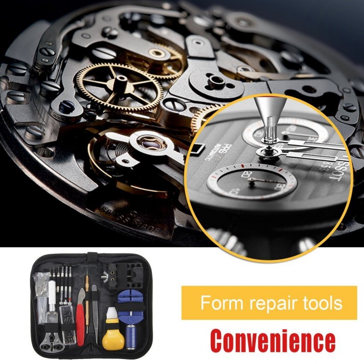 146PCS Watch Repair Tool Kit With Portable Storage Bag Case Holder Tweezer Set