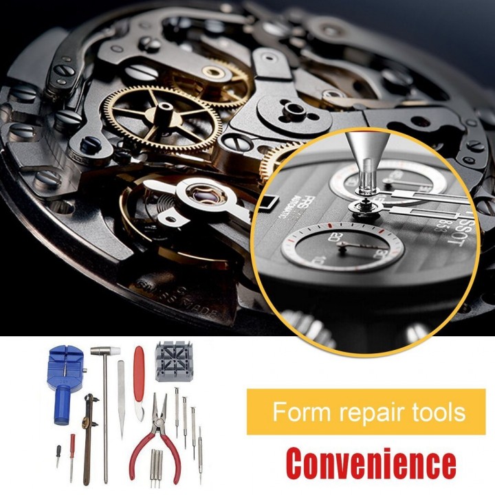 16PCS Professional Watch Repair Tool Kit Watch Band Holder Case Opener Set