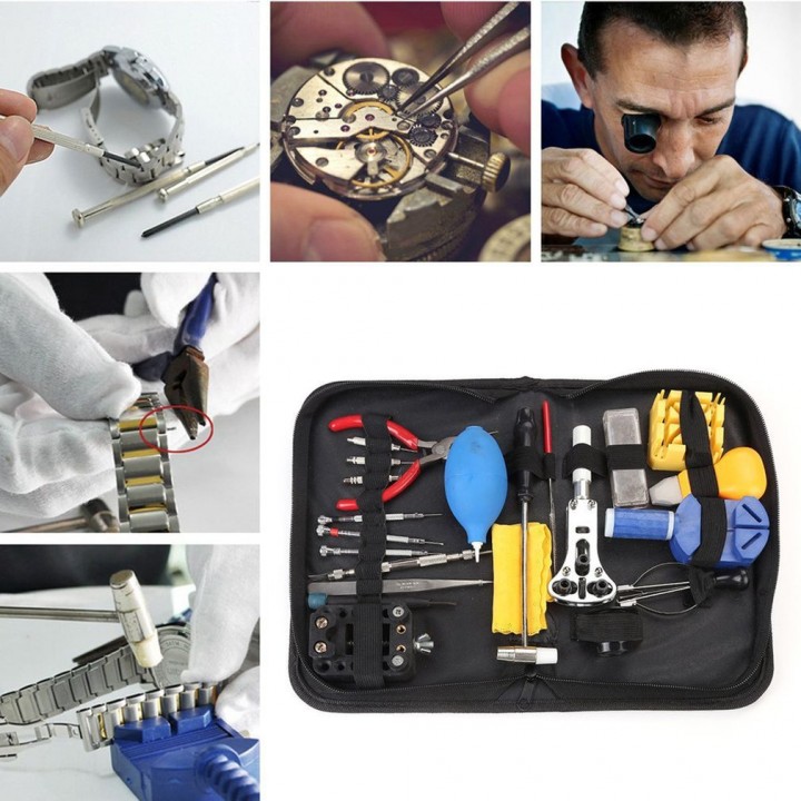 21PCS Professional Watch Repair Tool Kit Magnifier Set With Storage Bag