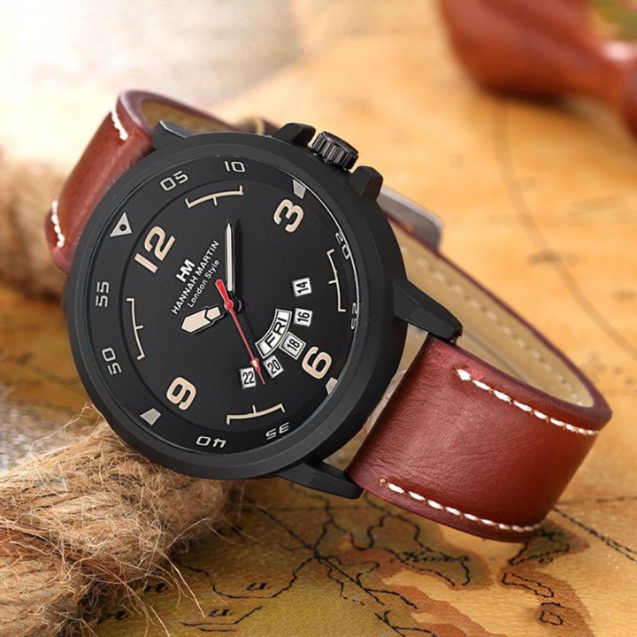 Man Watch With Calendar Function Hannah Martin Casual Sports Quartz Wristwatch