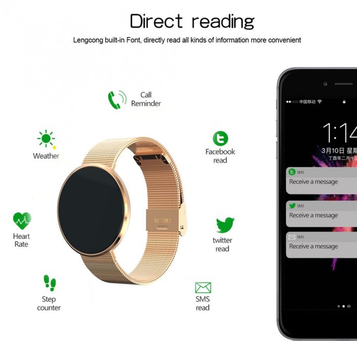 Blood Pressure Tracker Smartband Health Smart Watch Heart Rate Alcohol Allergy