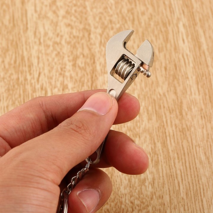 Mini Metal Adjustable Creative Tool Wrench Spanner Key Chain Ring Keyring