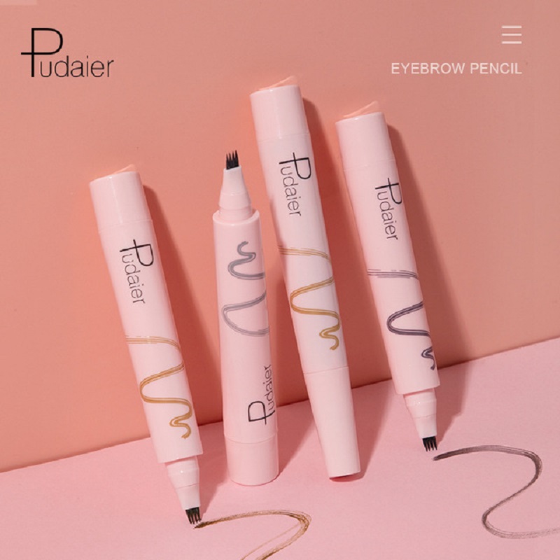 Pudaier eyebrow pencil natural simulation of original eyebrow color four fork liquid eyebrow pencil