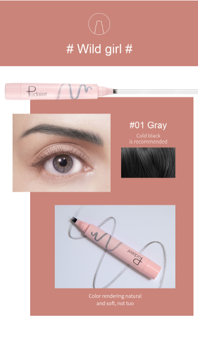 Pudaier eyebrow pencil natural simulation of original eyebrow color four fork liquid eyebrow pencil view 7