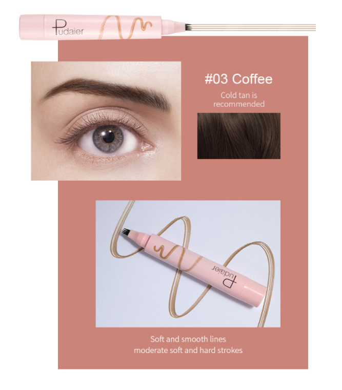 Pudaier eyebrow pencil natural simulation of original eyebrow color four fork liquid eyebrow pencil view 8