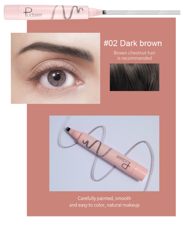 Pudaier eyebrow pencil natural simulation of original eyebrow color four fork liquid eyebrow pencil view 3