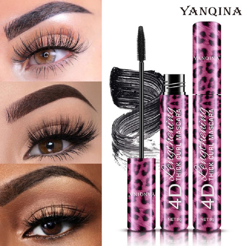 YANQINA Red Leopard eyeliner mascara set waterproof thick curl online red beauty makeup