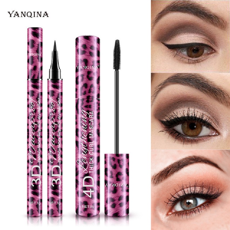 YANQINA Red Leopard eyeliner mascara set waterproof thick curl online red beauty makeup view 2