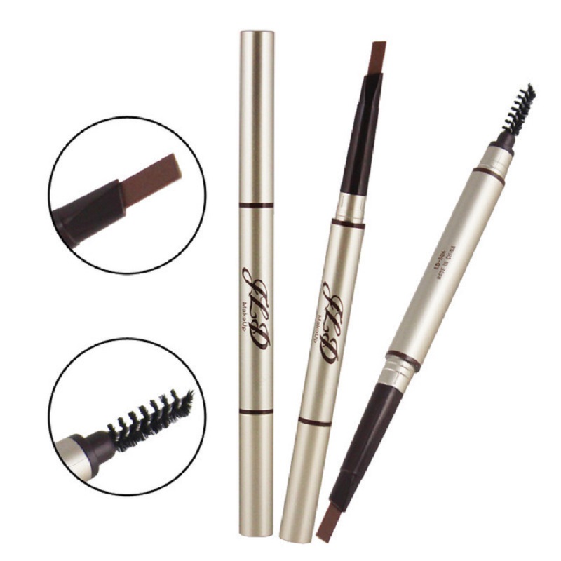 Triangle Double Head Rotating Automatic Eyebrow Pencil Waterproof Anti-sweat Eyebrow Pencil Makeup