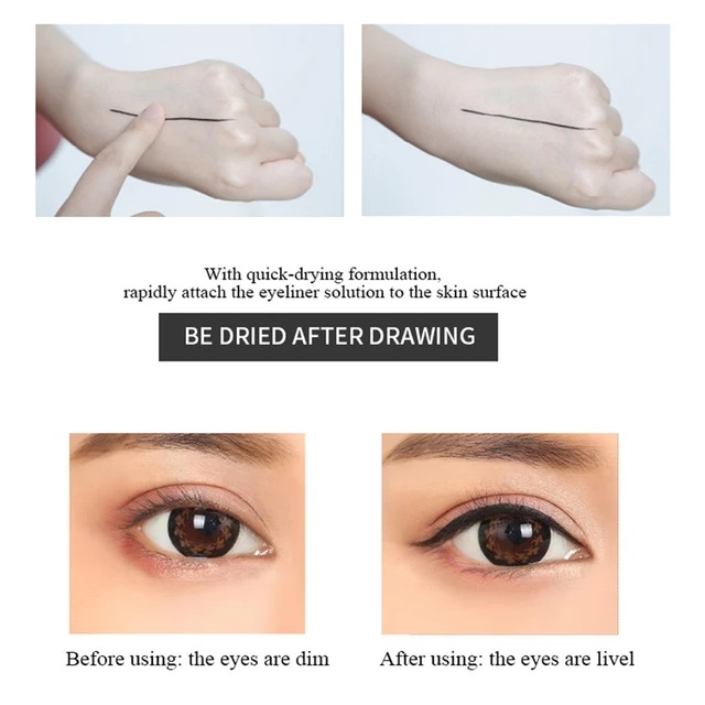QIC 1pc Black Natural Long-lasting Eyeliner Waterproof Liquid Eyeliner No Fading No Blooming view 4