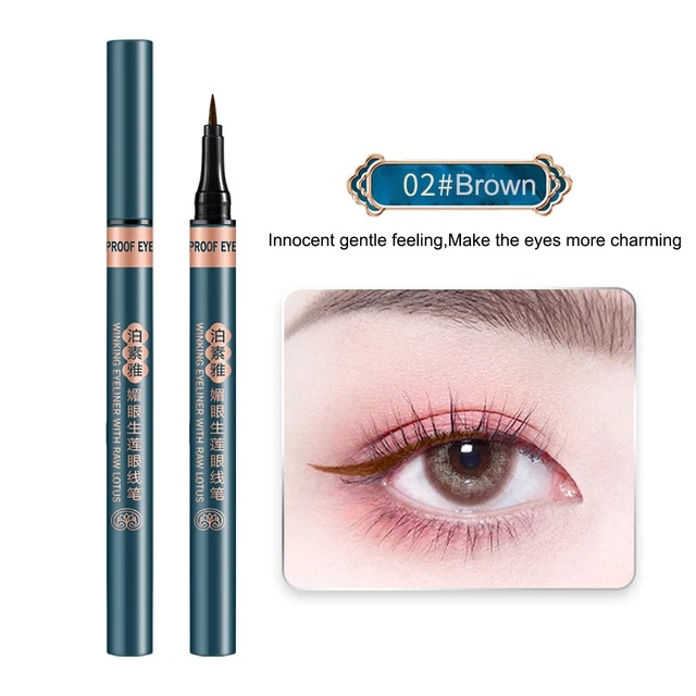 Liquid Eyeliner Black Brown Waterproof Eye Liner Pen Makeup Cosmetic Long-lasting Easy to Wear view 2