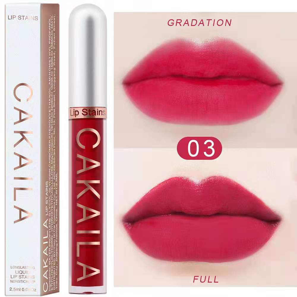 CAKAILA non stick matte moisturizing lip shades Lipstick long lasting lip makeup 3 colors view 2