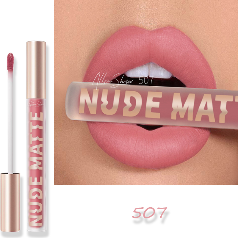 Nude Matte Lip Glaze Not Easy to Stick to red lip gloss view 3