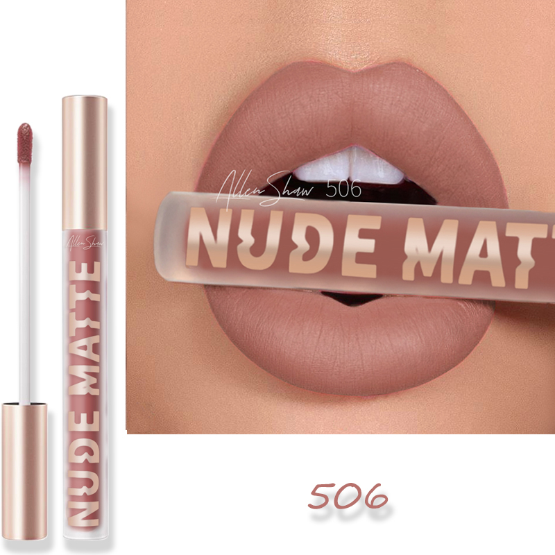 Nude Matte Lip Glaze Not Easy to Stick to red lip gloss view 4