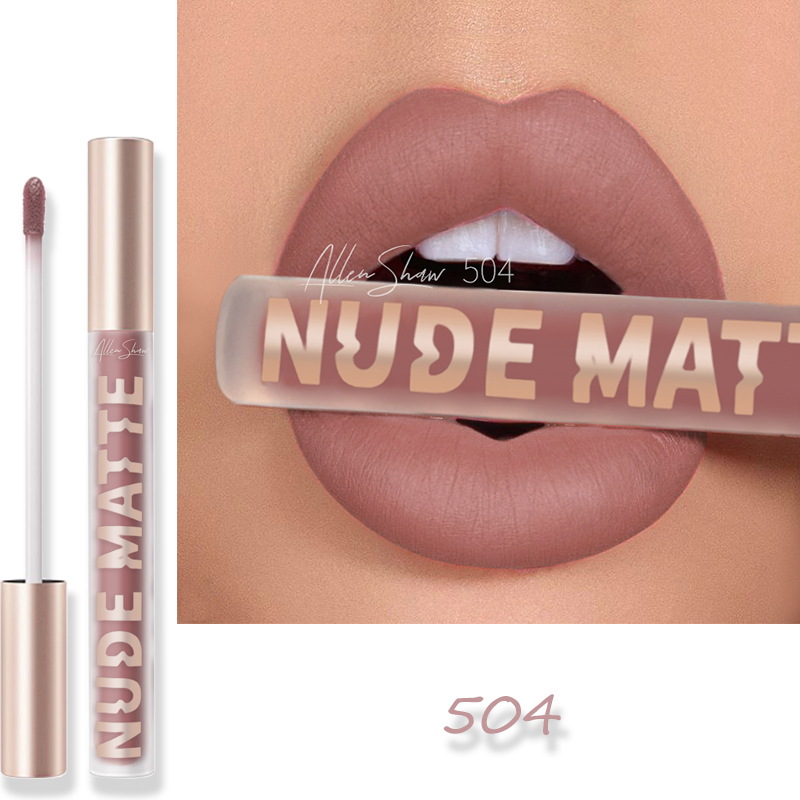 Nude Matte Lip Glaze Not Easy to Stick to red lip gloss view 6