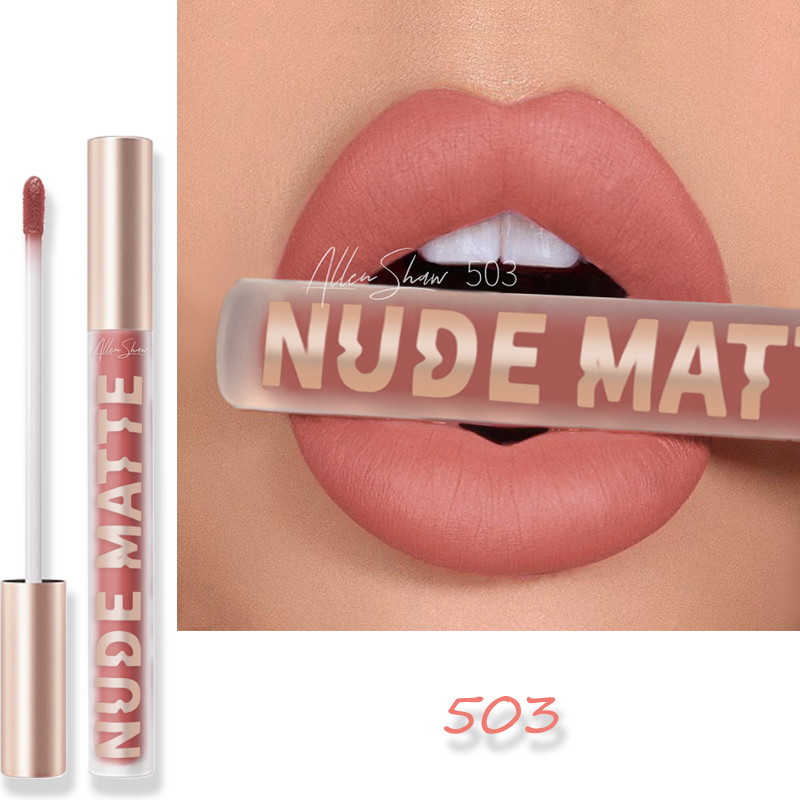 Nude Matte Lip Glaze Not Easy to Stick to red lip gloss view 7