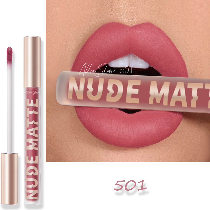 Nude Matte Lip Glaze Not Easy to Stick to red lip gloss view 9