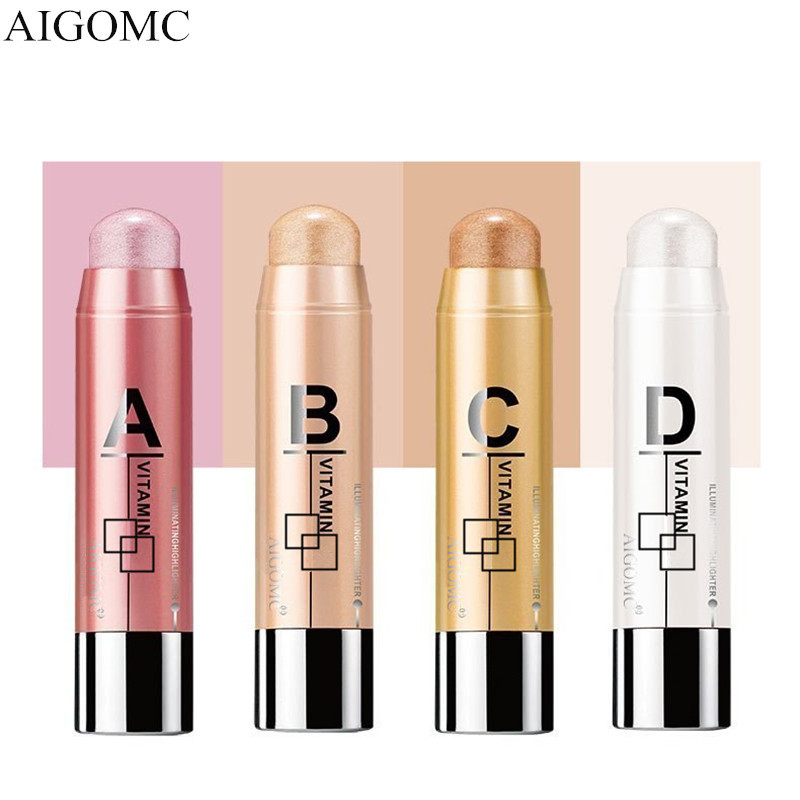 Stereoscopic highlight grooming rod 4 color pearl concealer highlight rod brightening rod V face