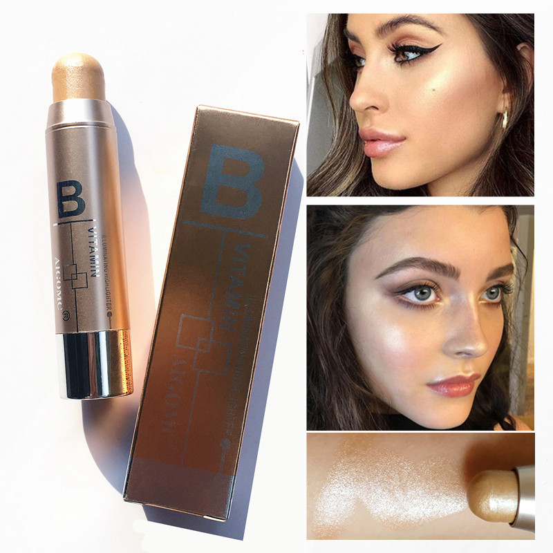 Stereoscopic highlight grooming rod 4 color pearl concealer highlight rod brightening rod V face view 4