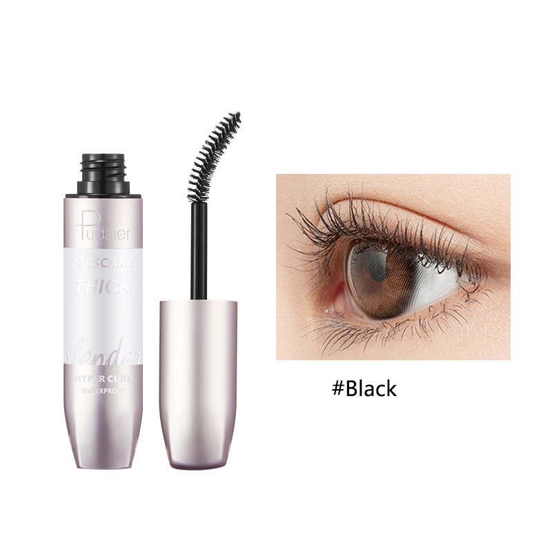 Thick curling long mascara natural waterproof, not stained with silicone brush head 4D mascara.
