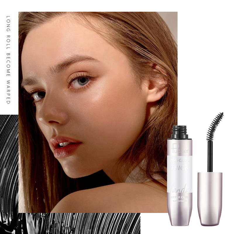 Thick curling long mascara natural waterproof, not stained with silicone brush head 4D mascara.