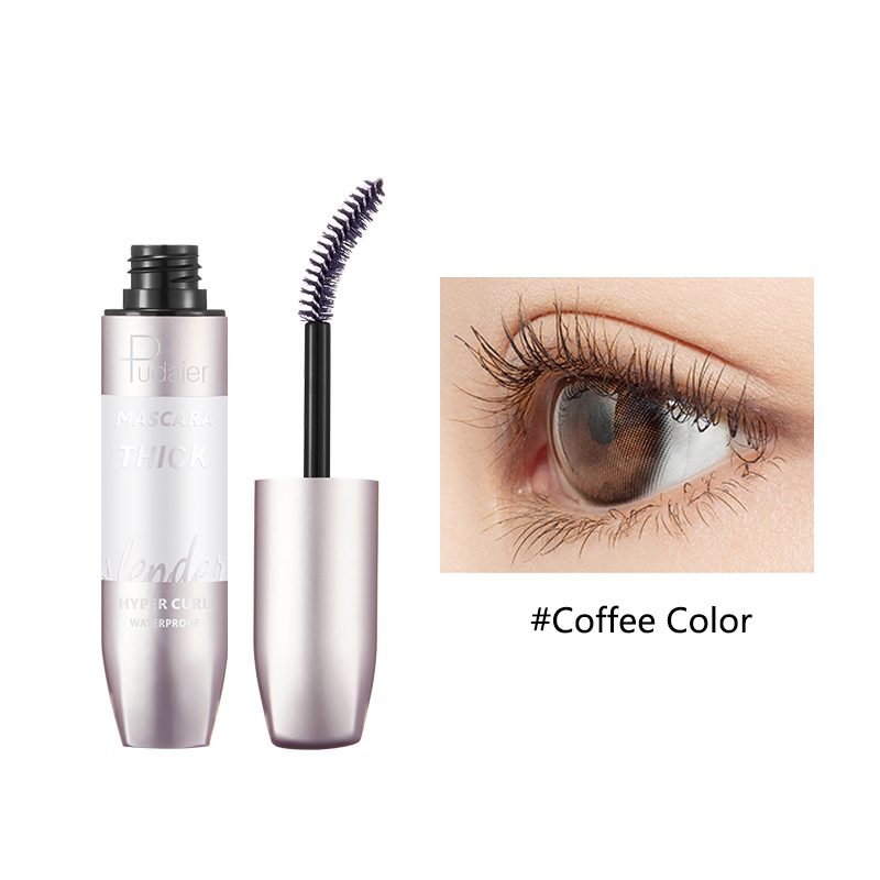 Thick curling long mascara natural waterproof, not stained with silicone brush head 4D mascara.