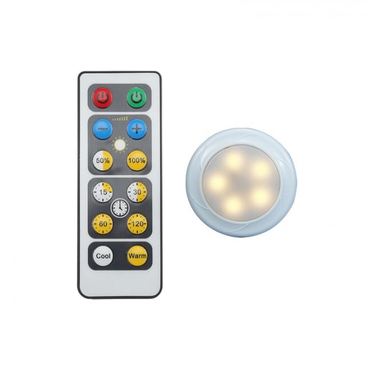 Wireless Puck Light LED Cabinet Lamp 4pcs