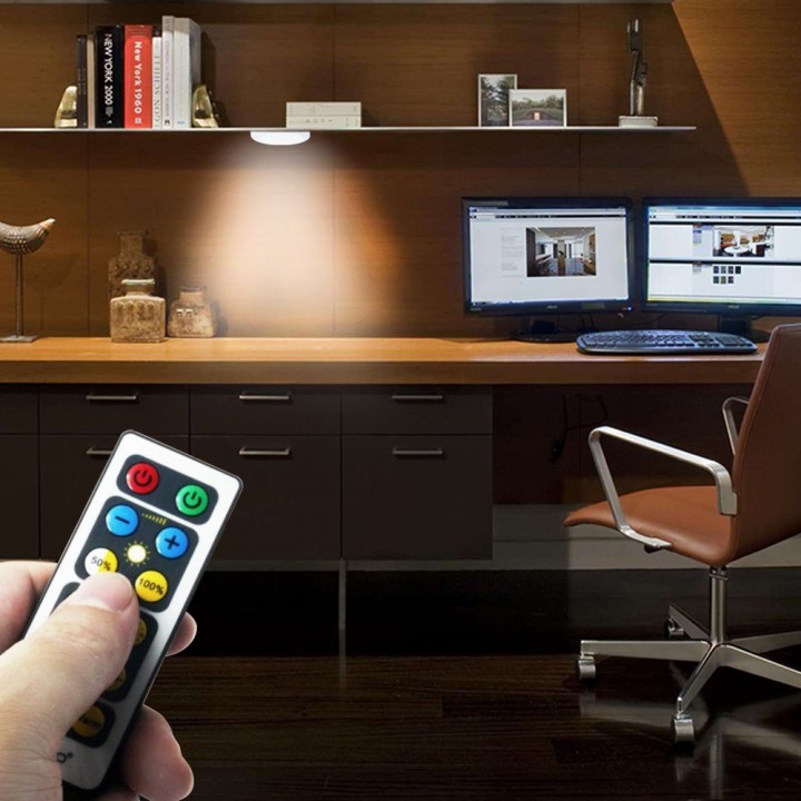 Wireless Puck Light LED Cabinet Lamp 4pcs