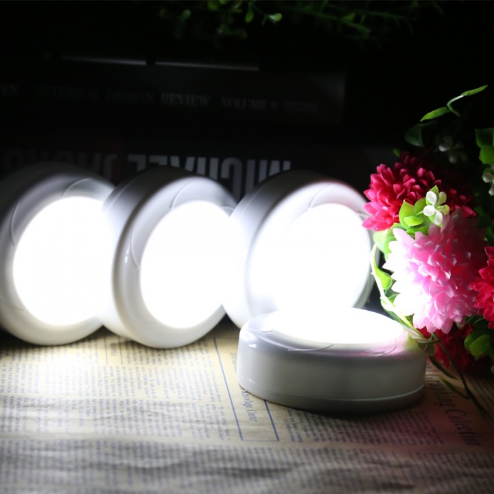 Wireless Puck Light LED Cabinet Lamp 4pcs