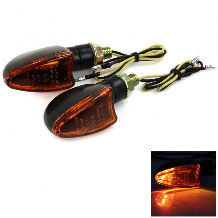 12V 2W Motorcycle Turning Signal Indicator Light Blinker Cornering Lamp E11 Bulb - 2Pcs