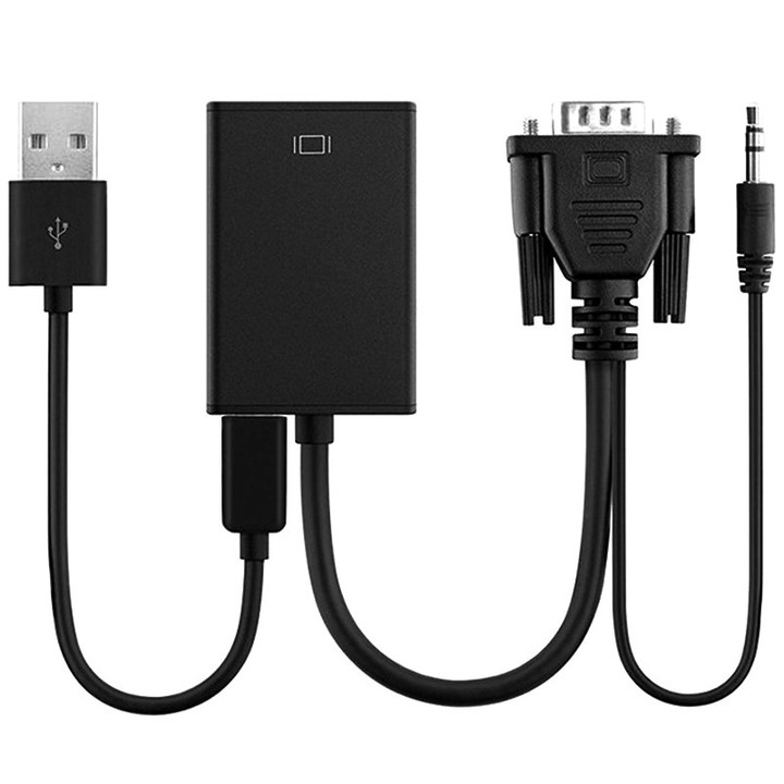VGA to HDMI Adapter Converter with AUX and USB Cab