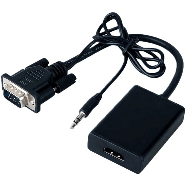VGA to HDMI Adapter Converter with AUX and USB Cab