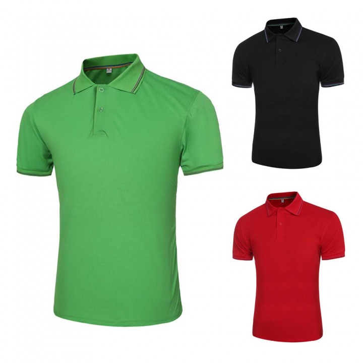 Casual Pure Color Turn-down Collar Short Sleeve Me