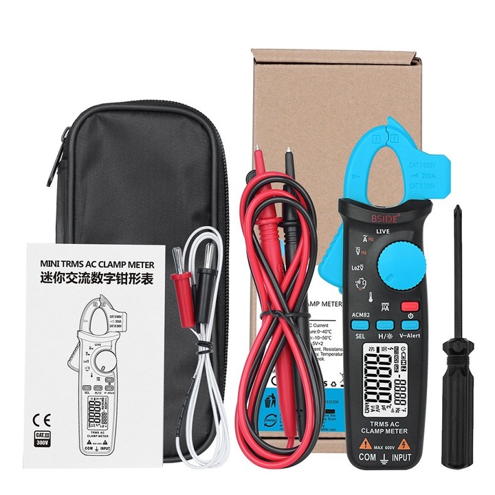BSIDE ACM82 Mini AC Clamp Multimeter Current Frequ