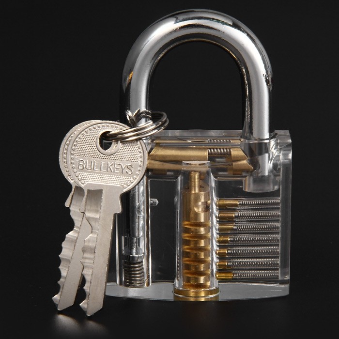 ZH - 0121 Transparent Practice Padlock Inside-view