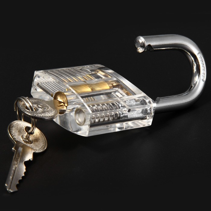 ZH - 0121 Transparent Practice Padlock Inside-view