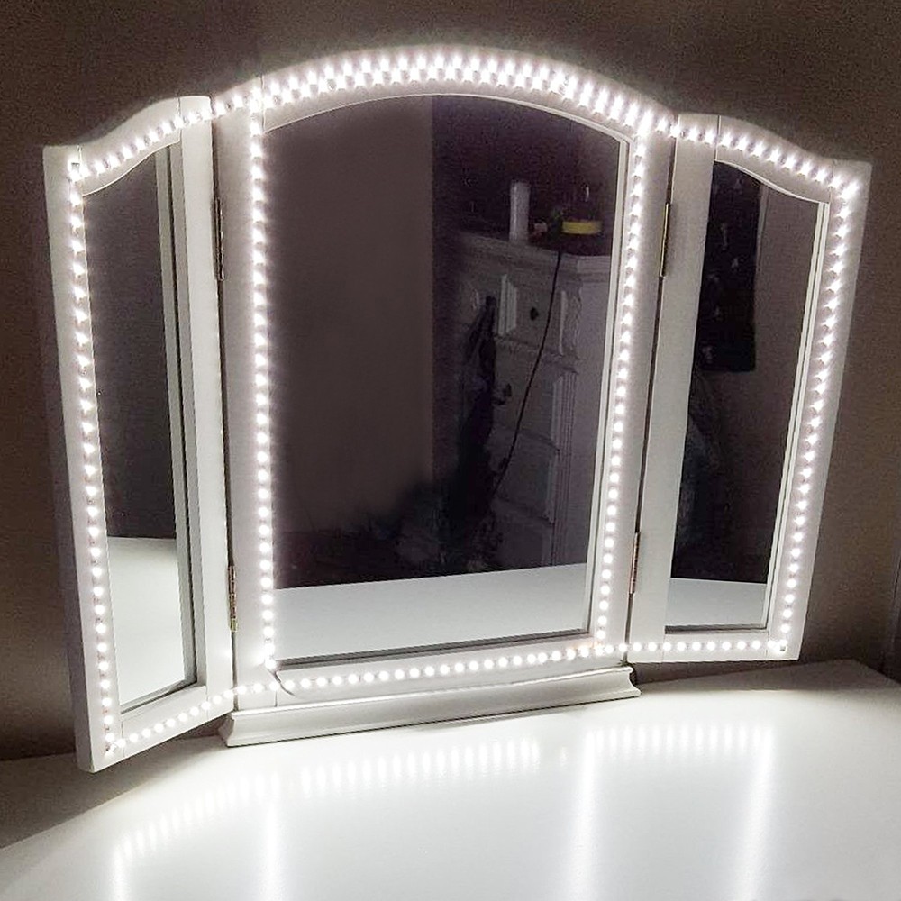 LED Vanity Mirror Light Kit  with Dimmer and Power for Makeup Dressing Table Set
