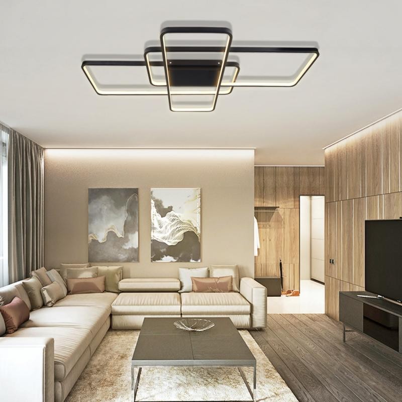 Simple Rounded Corner Ceiling Lamp European Standard 220-240V for Living Room