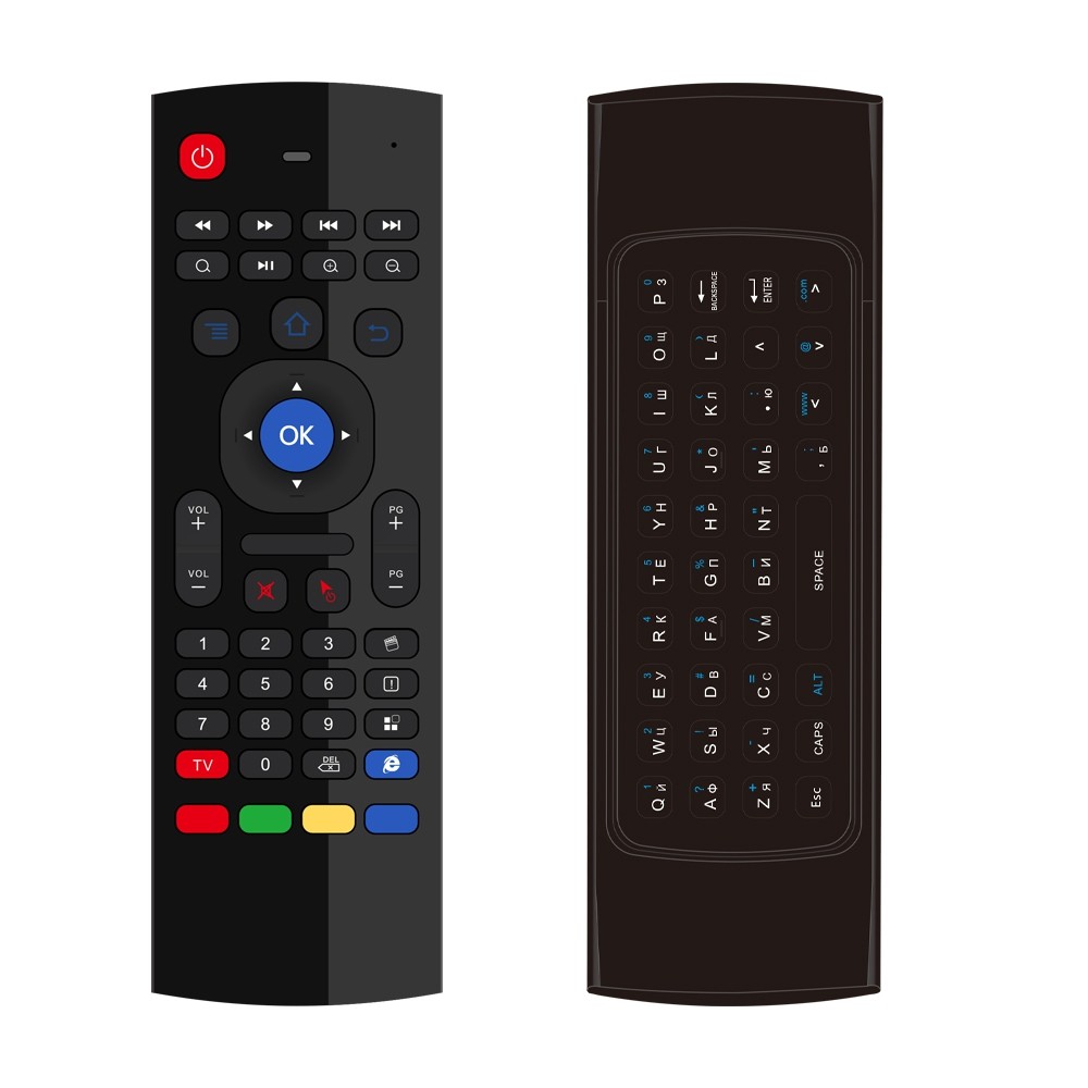 MX3 Russian Version 2.4GHz Wireless Air Mouse Mini Keyboard QWERTY Full Keyboard Infrared Intelligent Remote Control