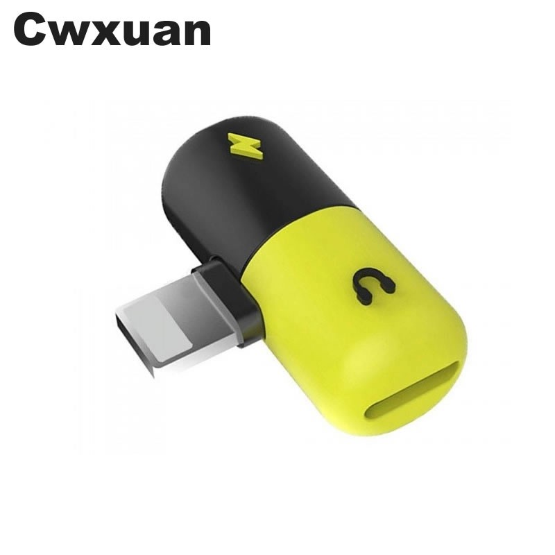 2 in 1 8 Pin Splitter Adapter for iPhone X / 7 / 8 / 8 Plus Double Port Support