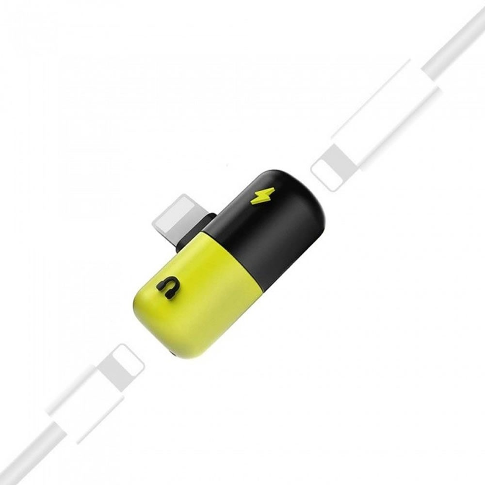 2 in 1 8 Pin Splitter Adapter for iPhone X / 7 / 8 / 8 Plus Double Port Support