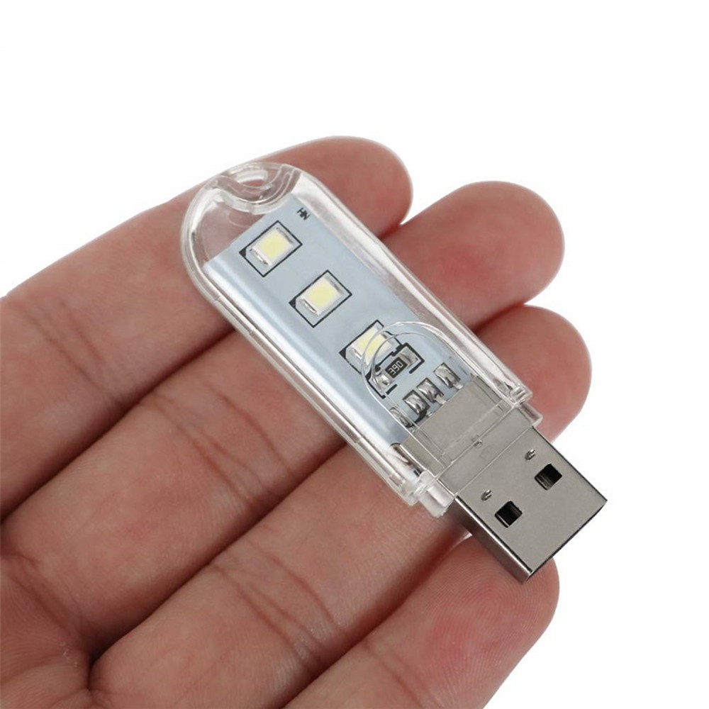 3 LED Mini Portable USB LED Night Light Powered Camping Lamp