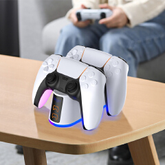 Ps5 handle charger colorful luminous grip double charging fast charging LED