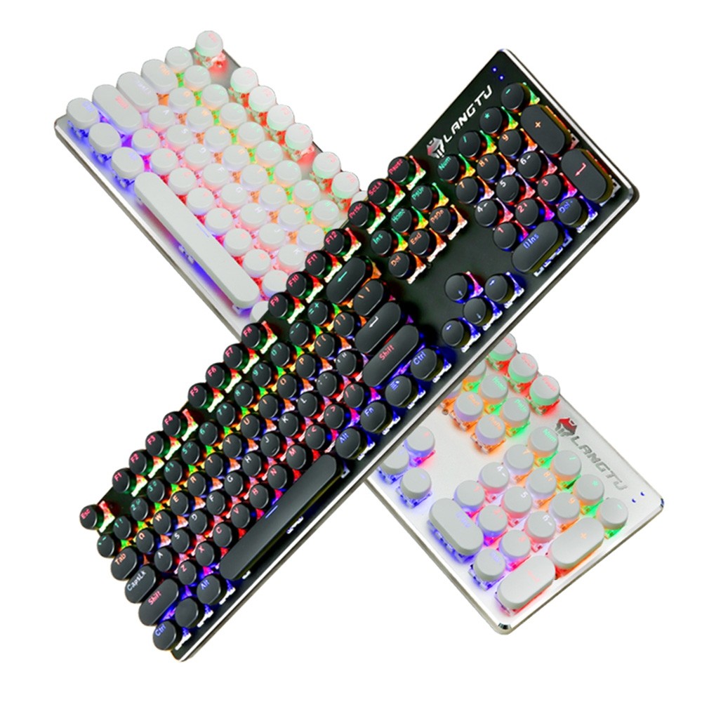 LANGTU G100 Retro Gaming Mechanical Keyboard with 104 Round Keys