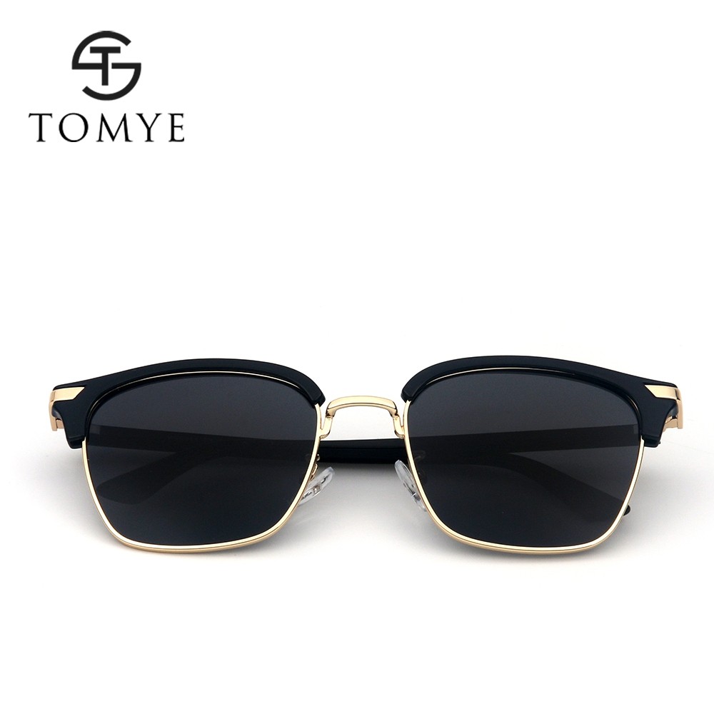 TOMYE 55911 2018 New Fashion PC Metal Square Frame Color Polarized Sunglasses for Women and Men