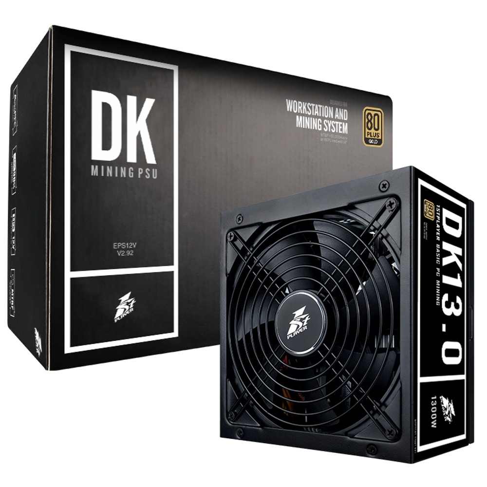 1STPLAYER DK 13.0 1300W Power Supply for Mining,140mm Double Ball Bearing Fan