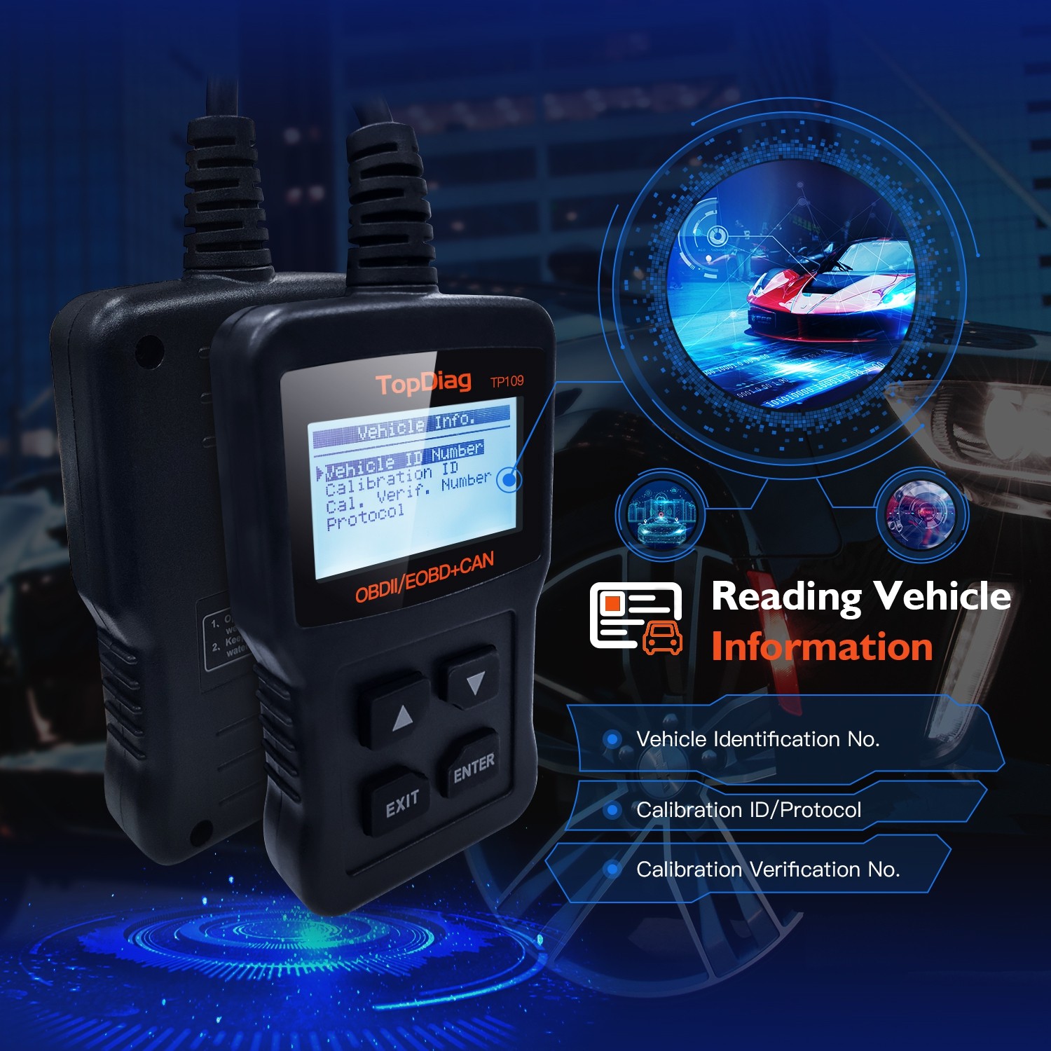 Portable JDiag TP109 Car Diagnostic Scanning Instrument Electrical Circuit Tester Code Reader